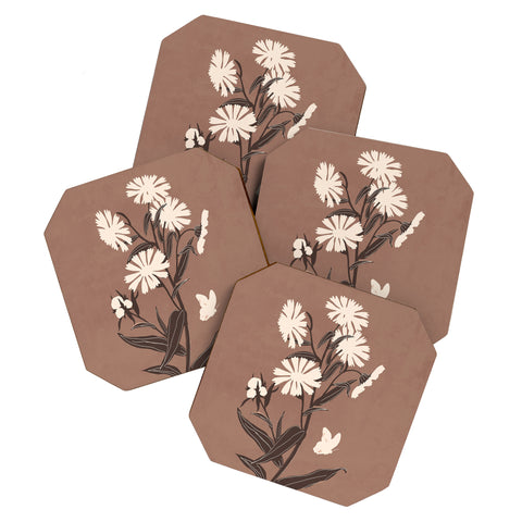 ThingDesign Abstract Flowers 16 Coaster Set
