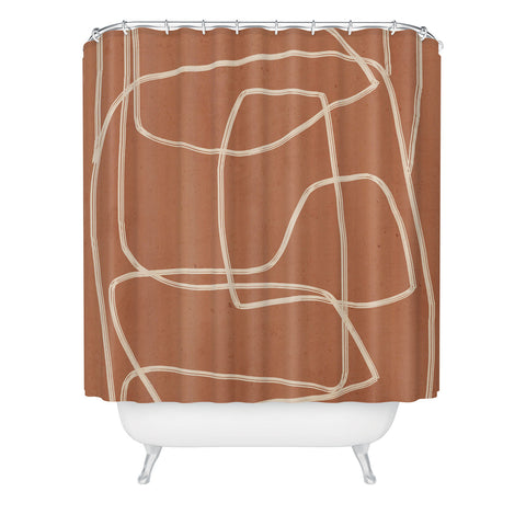 ThingDesign Abstract line art 22 MInimal Shower Curtain