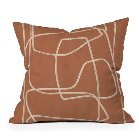 ThingDesign Abstract line art 22 MInimal Outdoor Throw Pillow