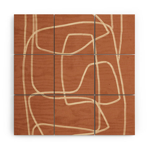 ThingDesign Abstract line art 22 MInimal Wood Wall Mural
