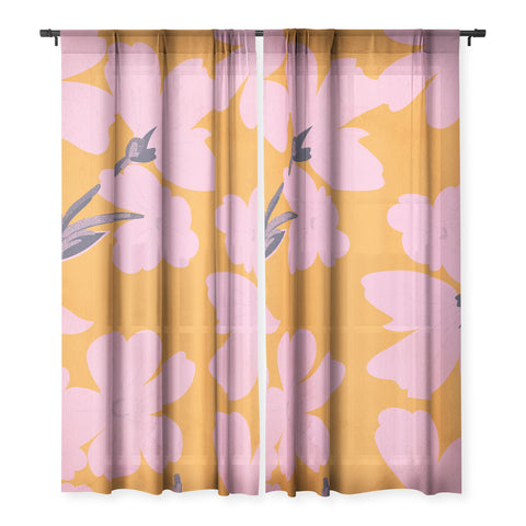 ThingDesign Abstract Minimal Flowers 18 Sheer Non Repeat