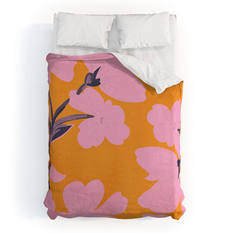 ThingDesign Abstract Minimal Flowers 18 Duvet Cover