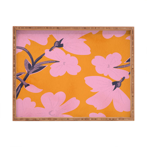 ThingDesign Abstract Minimal Flowers 18 Rectangular Tray
