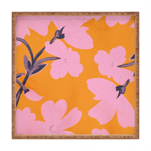 ThingDesign Abstract Minimal Flowers 18 Square Tray