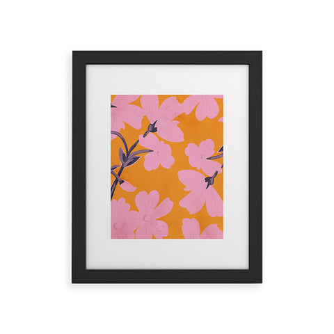 ThingDesign Abstract Minimal Flowers 18 Framed Art Print