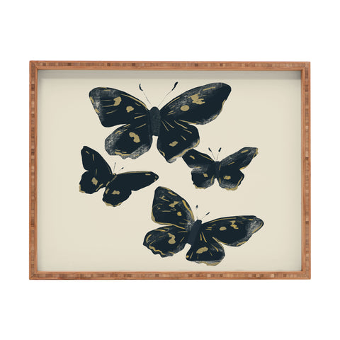 ThingDesign Black Butterflies 2 Rectangular Tray