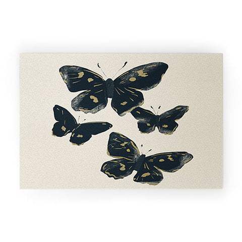 ThingDesign Black Butterflies 2 Welcome Mat