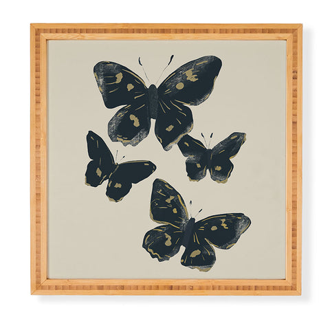 ThingDesign Black Butterflies 2 Framed Wall Art