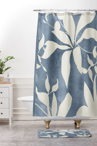 ThingDesign Botanical Abstract Art 12 Shower Curtain And Mat