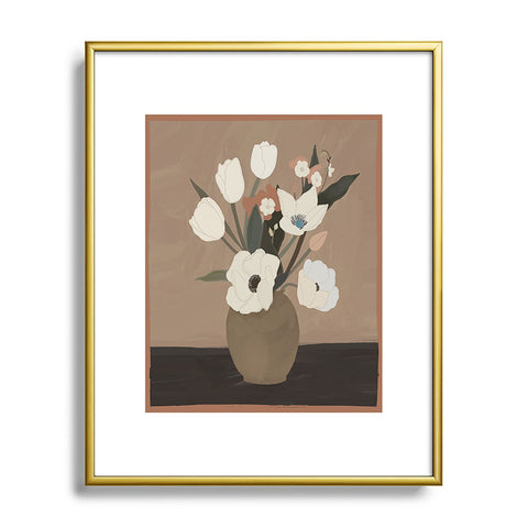 ThingDesign Gently Flowers Metal Framed Art Print
