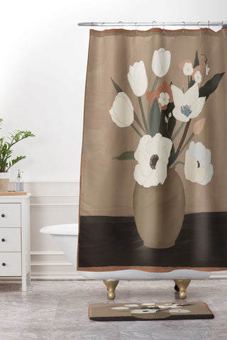 ThingDesign Gently Flowers Shower Curtain And Mat