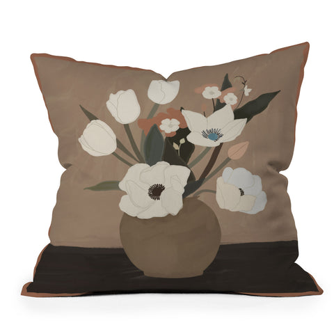 ThingDesign Gently Flowers Outdoor Throw Pillow