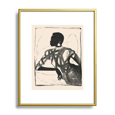 ThingDesign Lady Portrait Metal Framed Art Print