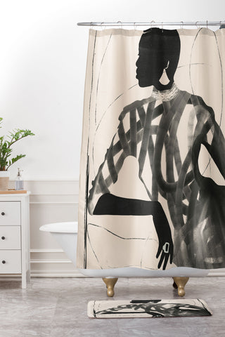 ThingDesign Lady Portrait Shower Curtain And Mat