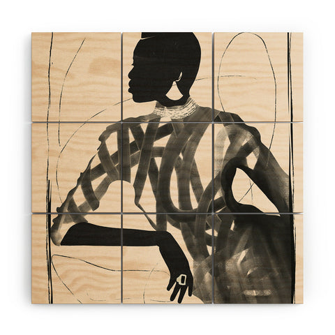 ThingDesign Lady Portrait Wood Wall Mural