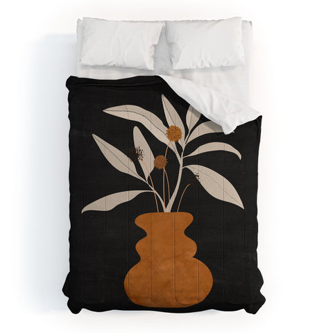 ThingDesign Minimal Abstract Art Vase Plant 11 Comforter
