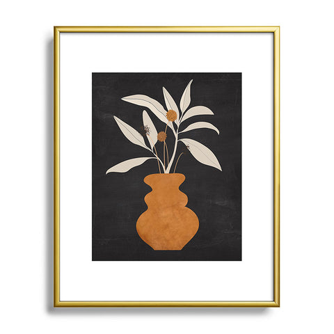 ThingDesign Minimal Abstract Art Vase Plant 11 Metal Framed Art Print