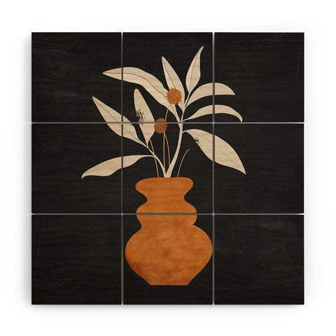 ThingDesign Minimal Abstract Art Vase Plant 11 Wood Wall Mural