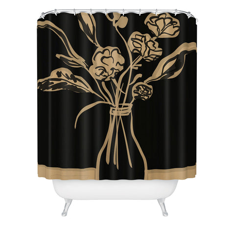 ThingDesign Minimalist Flowers In A Vase 5 Shower Curtain