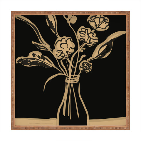 ThingDesign Minimalist Flowers In A Vase 5 Square Tray
