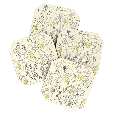 ThingDesign Minimalist Garden flowers Coaster Set