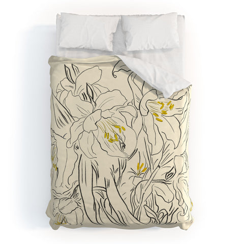 ThingDesign Minimalist Garden flowers Duvet Cover