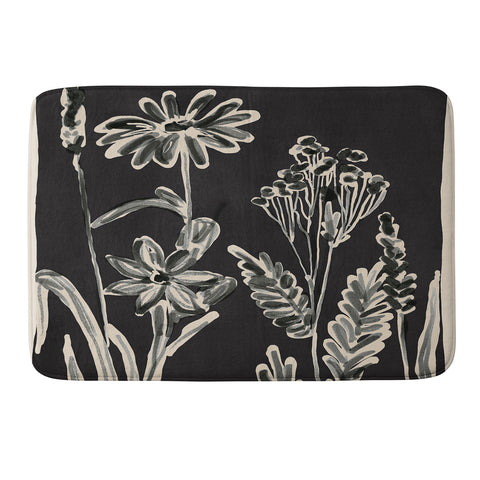 ThingDesign Minimalist wildflowers 3 Memory Foam Bath Mat