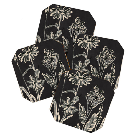 ThingDesign Minimalist wildflowers 3 Coaster Set
