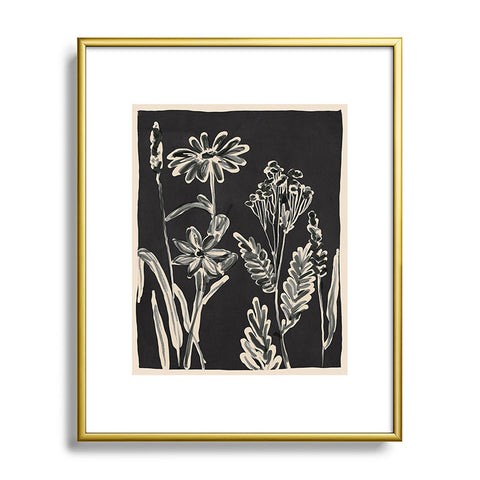 ThingDesign Minimalist wildflowers 3 Metal Framed Art Print