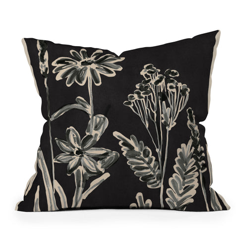 ThingDesign Minimalist wildflowers 3 Outdoor Throw Pillow