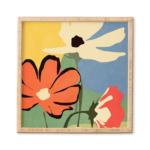 ThingDesign Modern Abstract Art Flowers 14 Framed Wall Art
