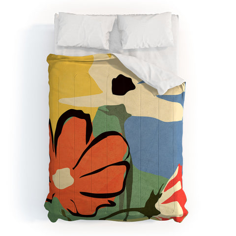 ThingDesign Modern Abstract Art Flowers 14 Comforter