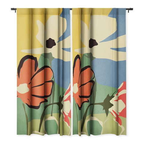 ThingDesign Modern Abstract Art Flowers 14 Blackout Non Repeat