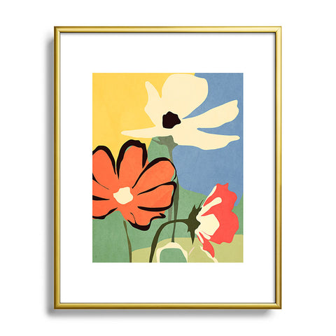 ThingDesign Modern Abstract Art Flowers 14 Metal Framed Art Print