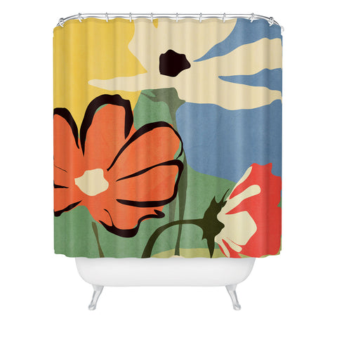 ThingDesign Modern Abstract Art Flowers 14 Shower Curtain