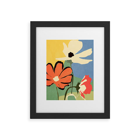 ThingDesign Modern Abstract Art Flowers 14 Framed Art Print