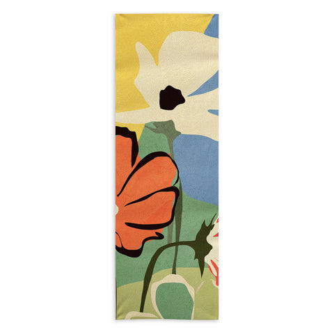ThingDesign Modern Abstract Art Flowers 14 Yoga Towel