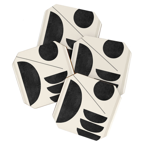 ThingDesign Modern Abstract Minimal Shapes 187 Coaster Set
