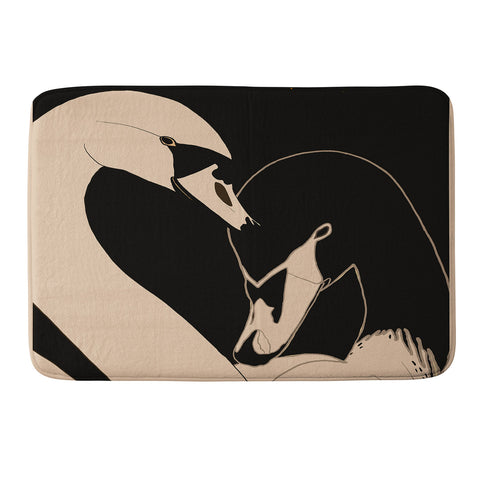 ThingDesign Two Swans I Memory Foam Bath Mat