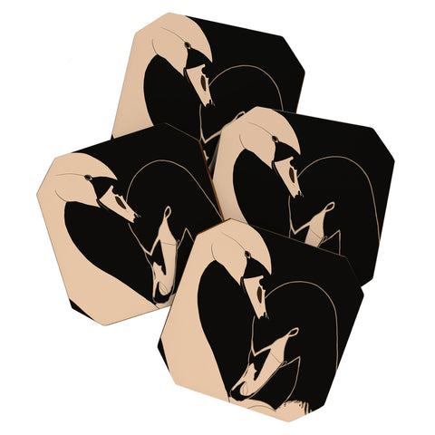 ThingDesign Two Swans I Coaster Set
