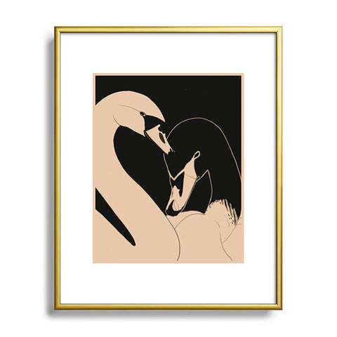 ThingDesign Two Swans I Metal Framed Art Print