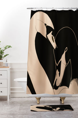 ThingDesign Two Swans I Shower Curtain And Mat
