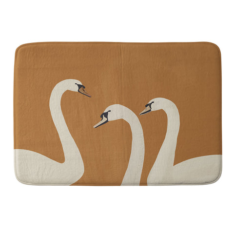 ThingDesign White Swans 2 Memory Foam Bath Mat