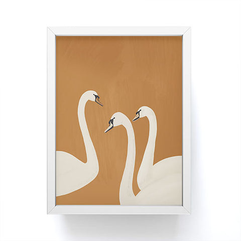ThingDesign White Swans 2 Framed Mini Art Print