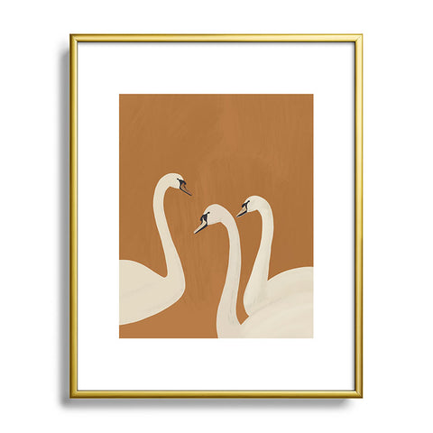 ThingDesign White Swans 2 Metal Framed Art Print