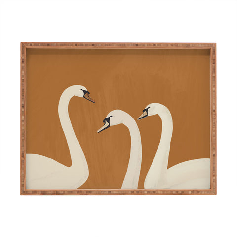 ThingDesign White Swans 2 Rectangular Tray