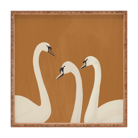 ThingDesign White Swans 2 Square Tray