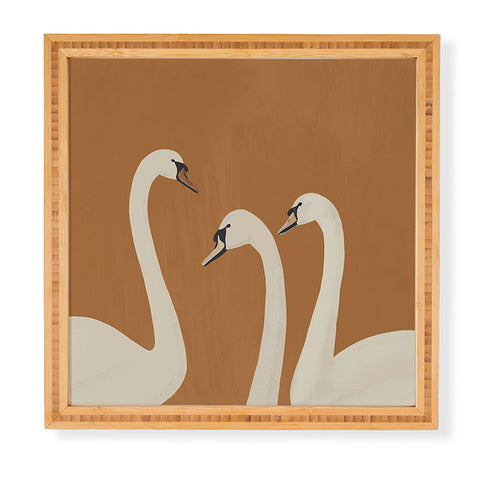 ThingDesign White Swans 2 Framed Wall Art