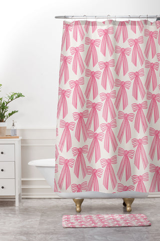 ThirtyOne Illustrations baubles bows bn artboard 5 Shower Curtain And Mat