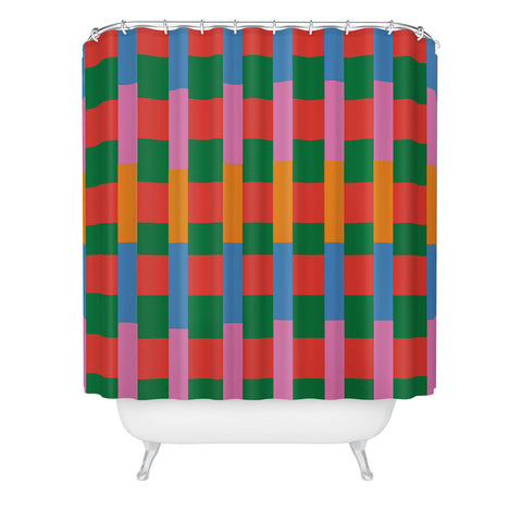 ThirtyOne Illustrations Geo Mix Tile Shower Curtain